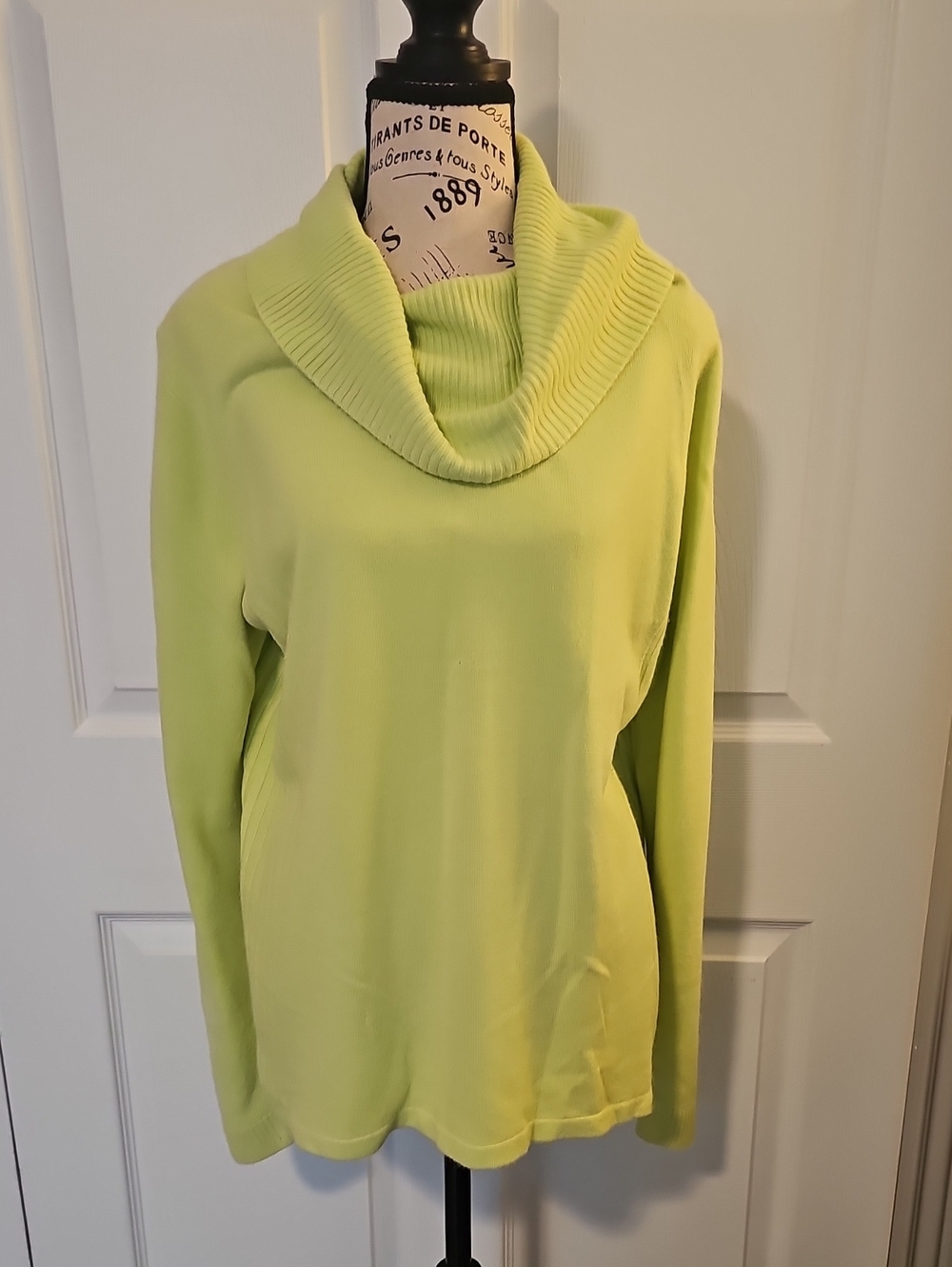 White Stag Lime Green Cowl Neck Sweater